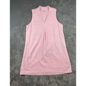 Tommy Bahama Pink Linen Blend Sleeveless V-Neck Shift Dress Large 0665